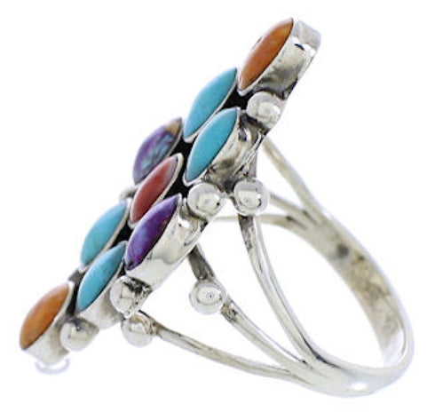 Multicolor Genuine Sterling Silver Ring Size 6-3/4 AS35618